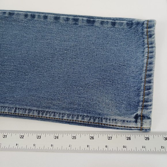 LEVI'S 505 CLASSIC FIT STRAIGHT LEG BLUE JEANS 34X30 (ACT 33X29) - Picture 10 of 15